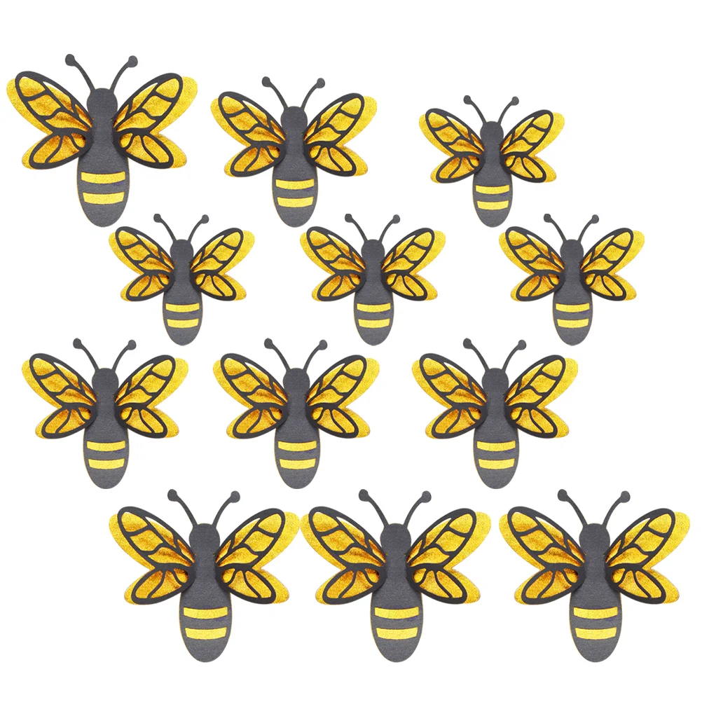 

12 Pcs Decor Simulation Bee Decals for Nursery 3D Party Decorations