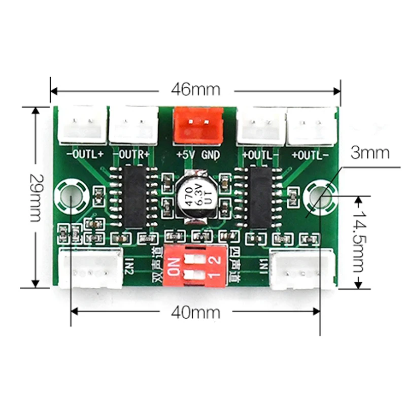 Audio Amplifier Board Mini XH-A156 PAM8403 Digital Audio Amplifier Board DC 5V 4 Channels 3W*4 Stereo Sound for Laptop Desk Speaker
