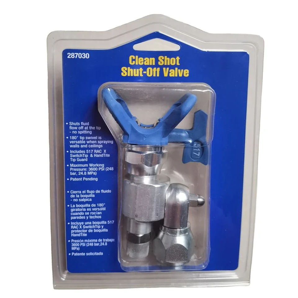 CleanShot 287030 Valvola Di Intercettazione Con Punta – Adattatore Airless Universale 7/8", Girevole 180° - 2