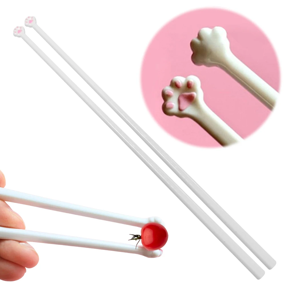New Cat Paw Chopsticks For Baby Kids Beginners Creative Cute Kitten Paw Chopsticks Baby Eating Helper Home Kitchen Chopstick