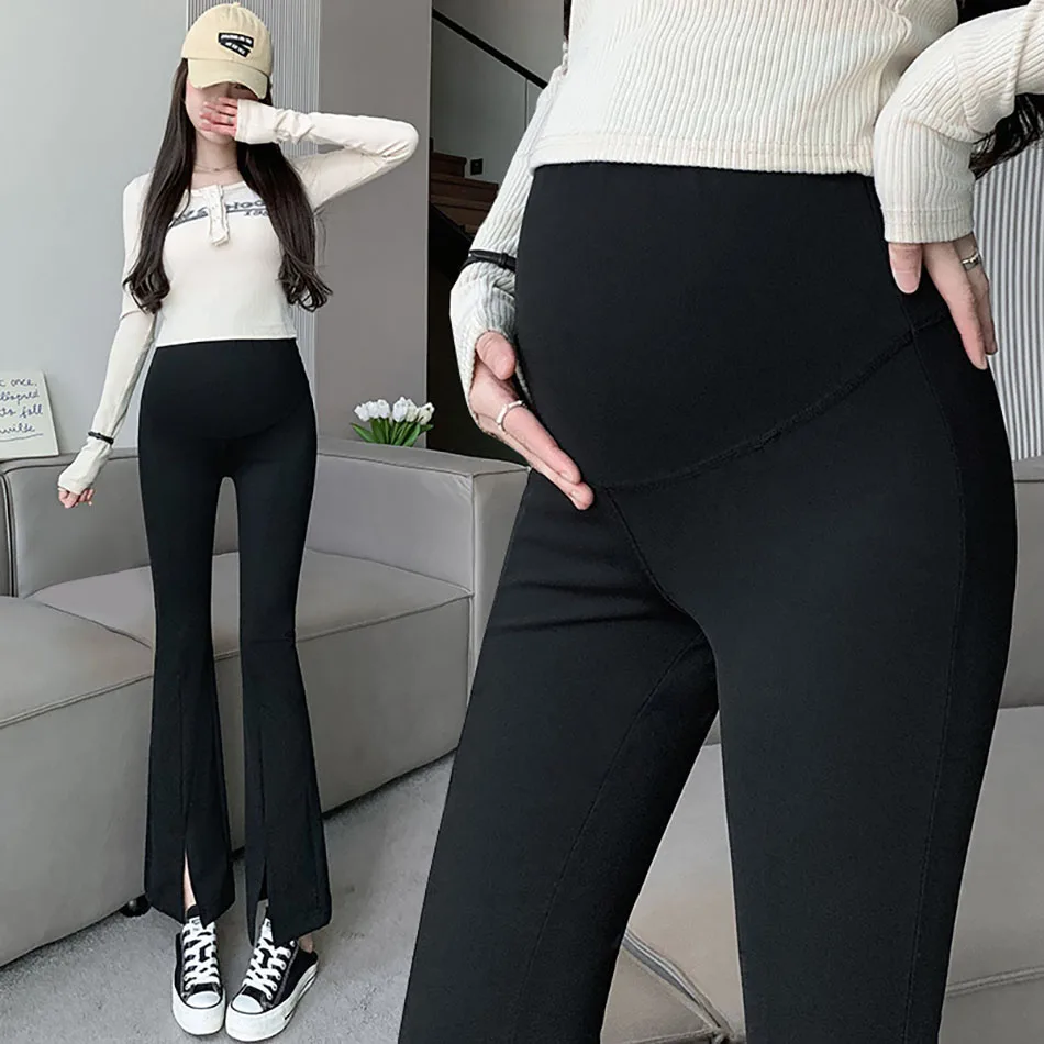 

Pregnancy Women Clothting Adjustable Flared Pants Maternity High Waist Tights Women Comfortable Breathable Elasticated Trousres