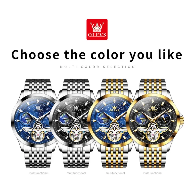 Olevs 6705 top business man Watch stainless steel automatic Business watch men high quality mechanical men's wrist wat 6