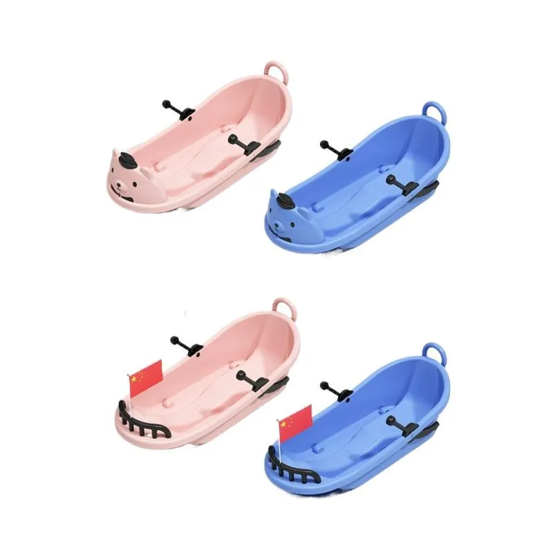 눈썰매 대형 Double Thick Snowboard Skiing Board Kids Sand Skating Rim Wear-Resistant Adult and Children Snow Sledge Sled