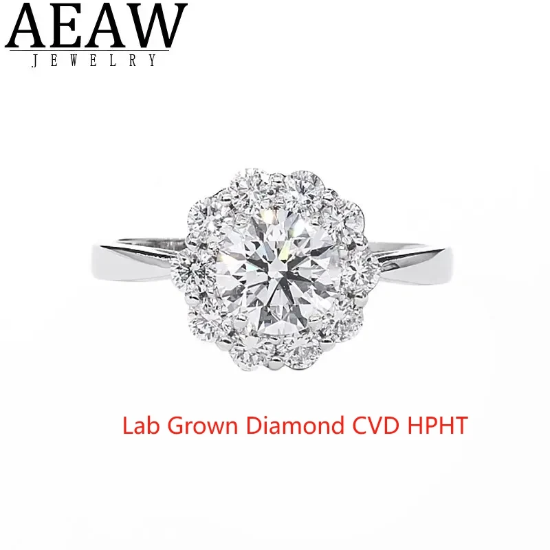 

Flower Shape 14k White Gold DEF VS-VVS CVD HPHT 1CT Lab Growm Diamond Jewelry for Women Anniversary Promise Gift IGI Certificate