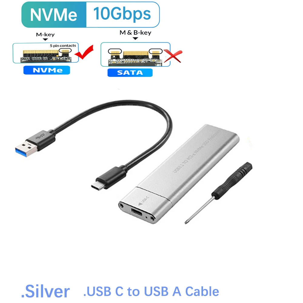 USB 3.1-M.2 NVME PCIe SSD Ŭ, NVME M-Ű-CŸ  ̽, nvme SSD, 10Gbps Gen 2 USB3.1-M.2 SSD ̽ ڽ