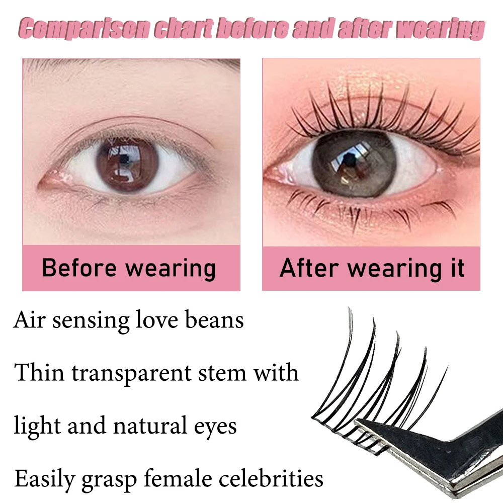 90 Clusters Natural Manga Anime False Eyelashes