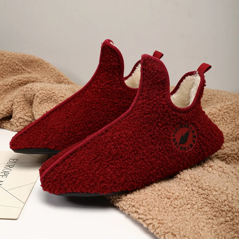 Soft Slippers Men Winter Slippers Women Plush Slipper Warm Slip on Casual Shoe for Couples