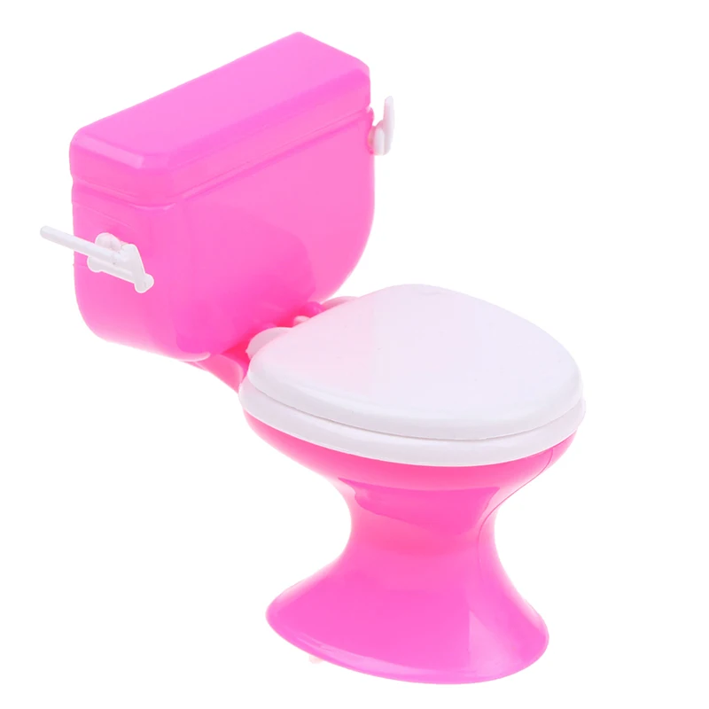 Dollhouse Furniture Bathroom Toilet Doll House Miniature Baby Pretend Toys 6