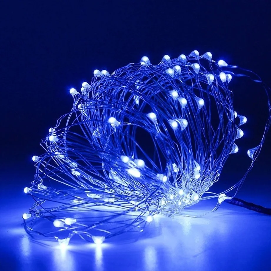 Phlanp 1M 2M 3M 5M Copper Wire LED String Lights Holiday Lighting Fairy Garland para a árvore de Natal Wedding Party DecorationNatal