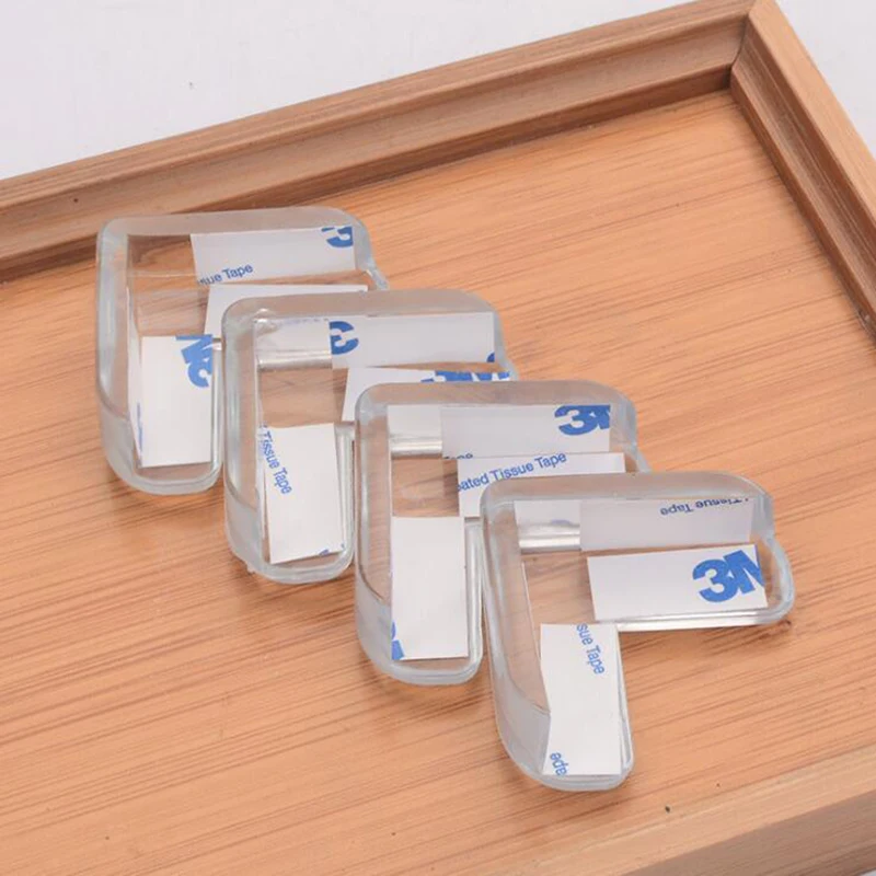 Silicone Table Corner Protector 4Pcs Child Baby Safety Transparent Protector Table Corner Protection Cover Anticollision Edge Corner Guards