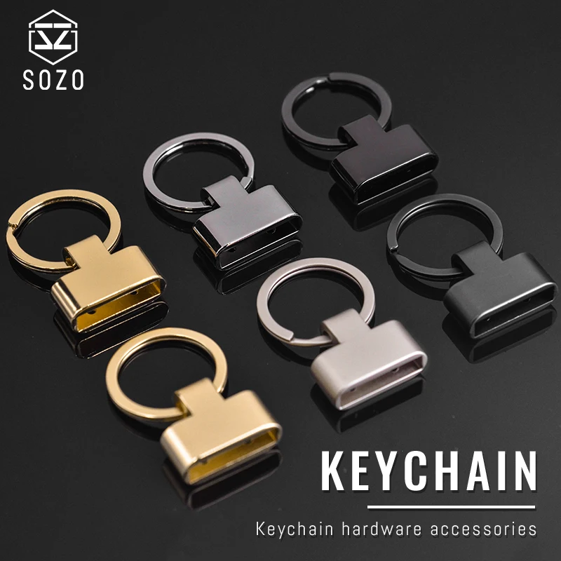 3pcs Handmade diy leather high-grade keychain hardware