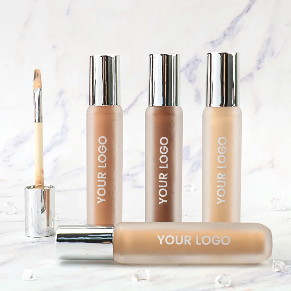

Private Label 6-color Liquid Concealer Custom Bulk Logo Roud Frosted Bottle Nude Makeup Non-take Off Waterproof Brighten Base