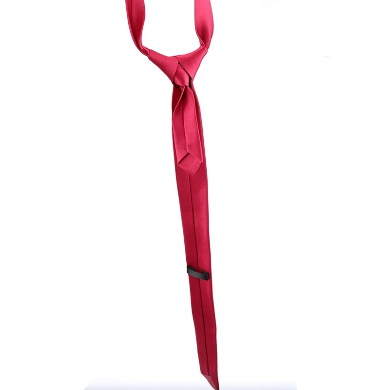 Solid Color Slim Polyester Necktie – Unisex Formal Fashion Accessory