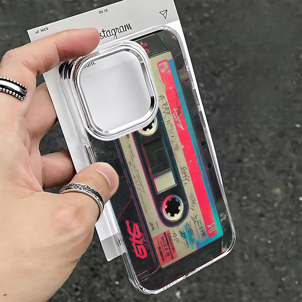 Vintage Cassette Tape Design Clear Soft Phone Case