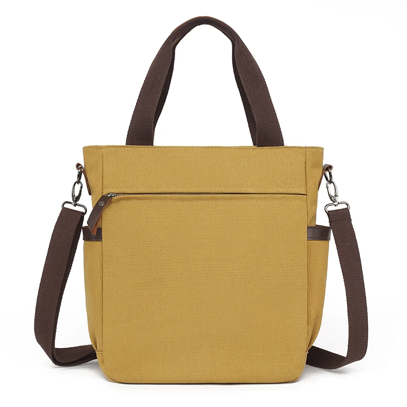 Unisex handbag with detachable shoulder strap and zipper - retro style men's and women's crossbody bag, multifunctional travel b