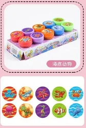 10-Pack Assorted Self-Inking Stamps for Kids - Fun & Creative Toy Stamps for Crafting and Decorating (10pcs underwater ani)