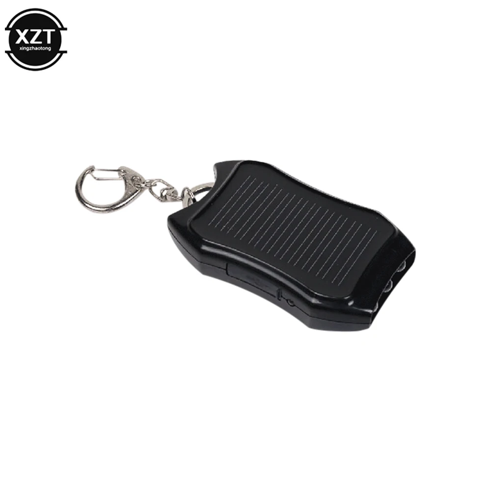 Portable Solar-Powered LED Keychain Flashlight with Rechargeable Battery