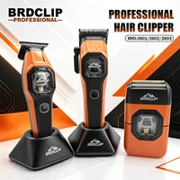 BRDCLIP Tondeuse homme Professionnel Rasoir électrique homme Tondeuse à cheveux Professionnelle Tondeuse à barbe Rechargeable 13 000 tr/min Tondeuse à cheveux LED Métal Tondeuse pour hommes BRD-2601 2602 2603 1