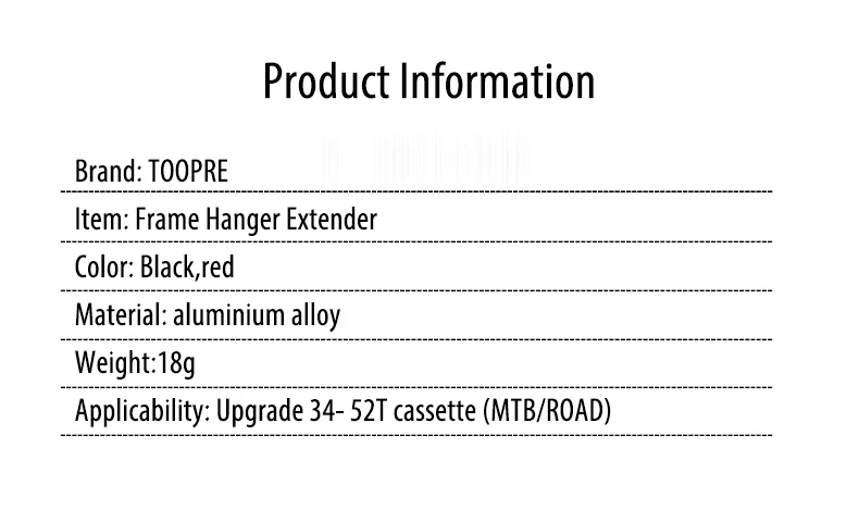 TOOPRE Fahrrad Schaltwerk Rahmen Link Aufhänger Extender MTB Road Fahrrad Schwanz Haken Konverter Verlängerung Adapter 34-52T Kassette – Detail 2