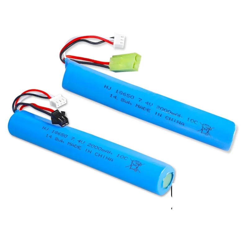 

18650 battery Lipo Power Battery 7.4V 2000MAH 40C Mini toys Gun 7.4 V 2000 mAh Battery model parts