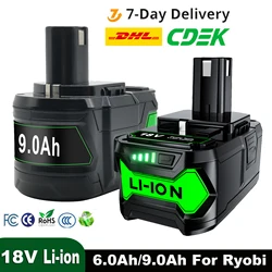 18V 9000mAh Battery For Ryobi P108 Li-ion Rechargeable Battery BPL1820 P108 P109 P106 P105 P104 RB18L50 Power Tool Baterry
