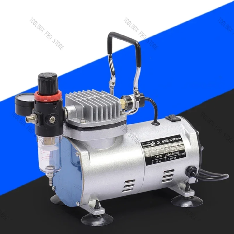 TC-208 Mini Air Compressor 220V Ultra Quiet Oil-free Vacuum Pump Fully Enclosed Jet Pump Air Compressor Tool