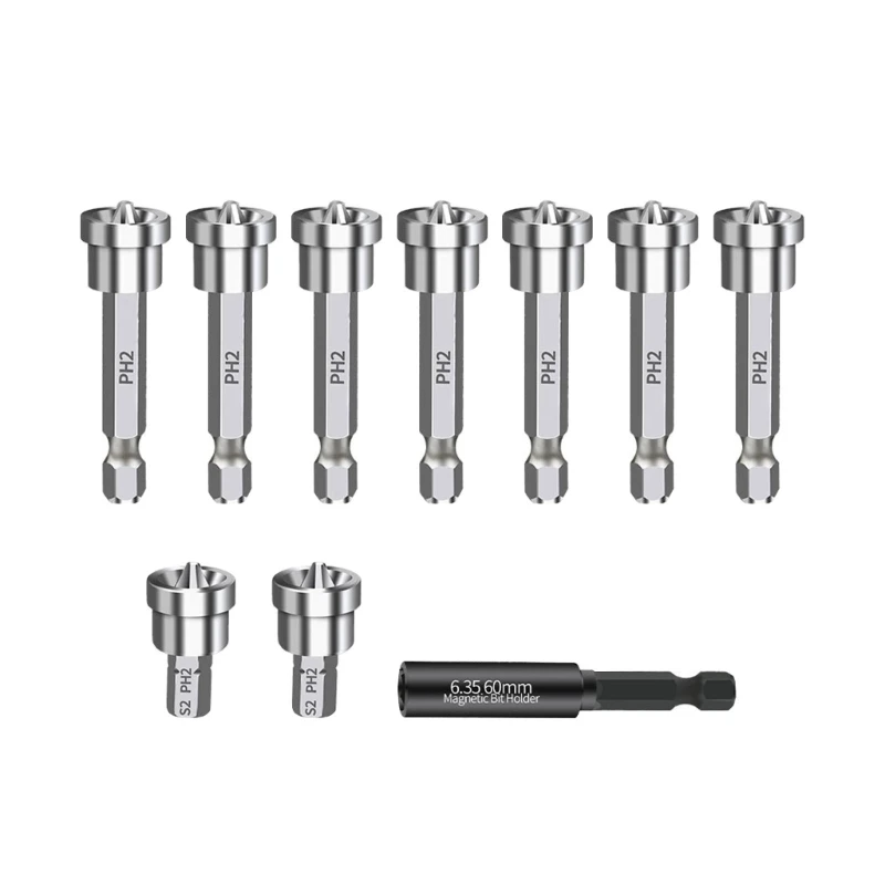 

X7YF Pack of 10 Depth Stop Screwdriver Tips Screwdriver Attachments for Plasterboard