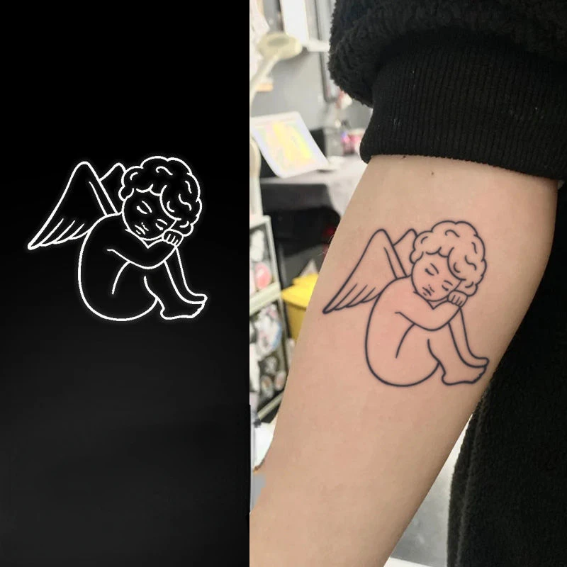 baby angels tattoos for women