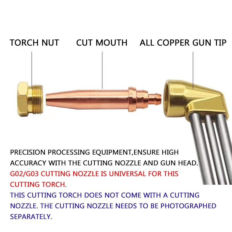 Stainless Steel Three-Tube Anti-Backfire Cutting Torch Isobaric Cutting Gun 200 Type Torch Knife Handle