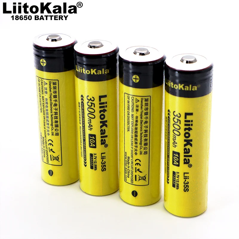 Nova Liitokala Lii35s 18650 Bateria 3.7v 3500mah Bateria de Lítio Recarregável para Lanterna Led Mais Faça Você Mesmo Apontou 10 Peças Lote 2023 - Image 2