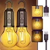 2024 new LED Camping Lights USB Rechargeable Dimmable Vintage Light Bulbs with Hook Outdoor Camping Hiking Tent Lantern 1
