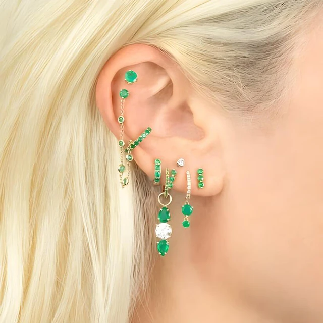 1PC 925 Sterling Silver Ear Needle Colorful Crystal Chain Tassel Stud  Earrings For Women Chain Ear Cuff Party Fashion Jewelry - AliExpress
