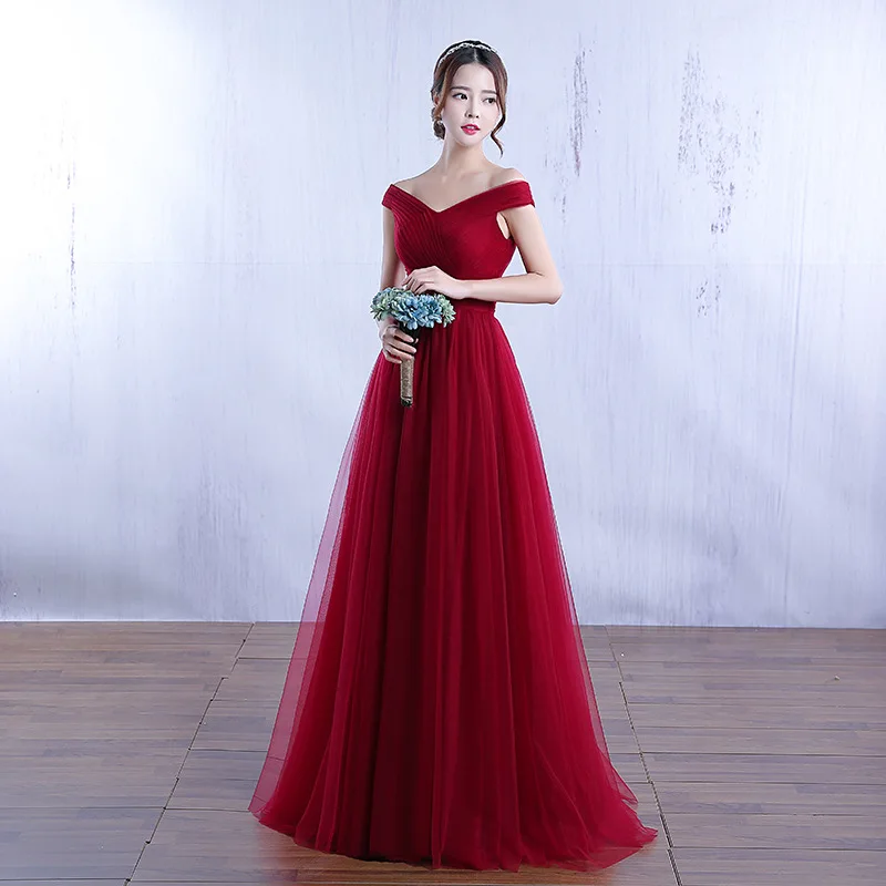 Long Evening Dresses Elegant Off Shoulder Party Dresses Formal Dress Tulle Maxi Dress Prom Gown Wedding