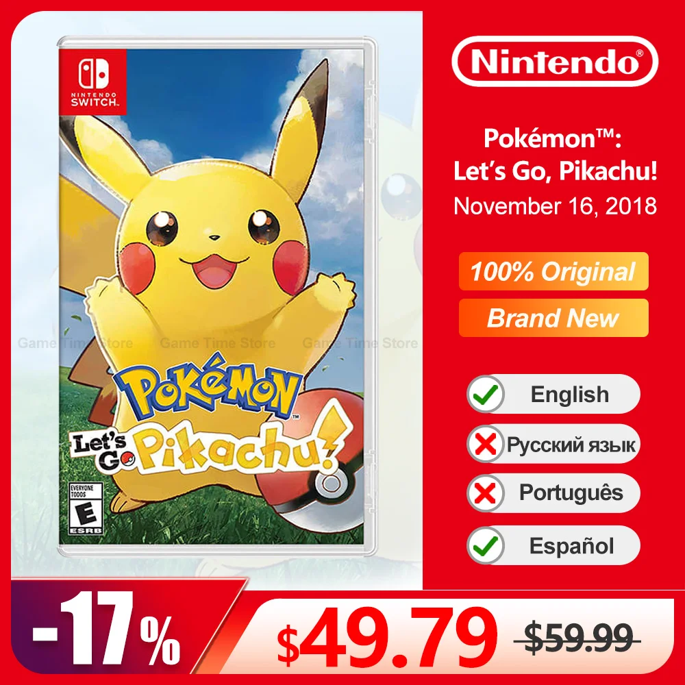 Pokemon Let'S Go Pikachu Nintendo Switch Offerte Di Gioco 100% Scheda Di Gioco Fisica Originale Ufficiale Per Switch Oled Lite Console