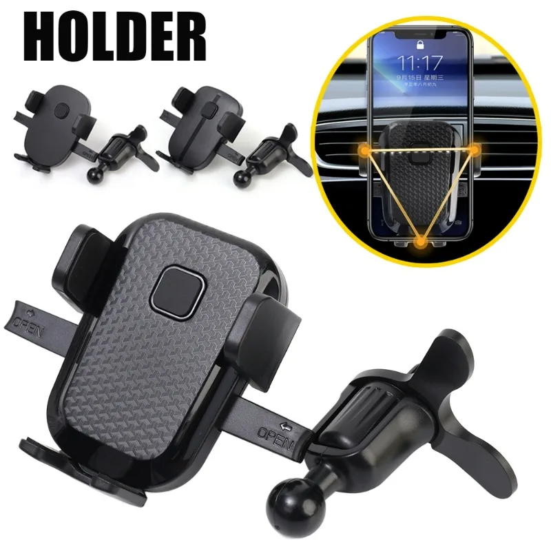 

Car Mobile Phone Holder Universal Automatic Air Vent Gravity Sensor Smartphone Navigation Stand Adjustable GPS Antishake Bracket