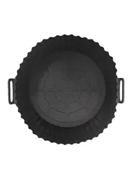 Reusable Non - Stick Food Safe Silicone Air Fryer Liners and Pot Insert (A - Black)