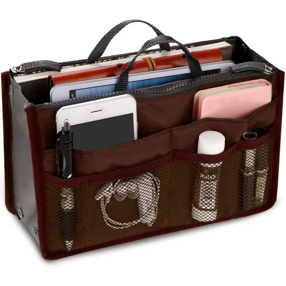 Women's Large Capacity Nylon Cosmetic Organizer Bag - Foldable Travel Makeup Tote