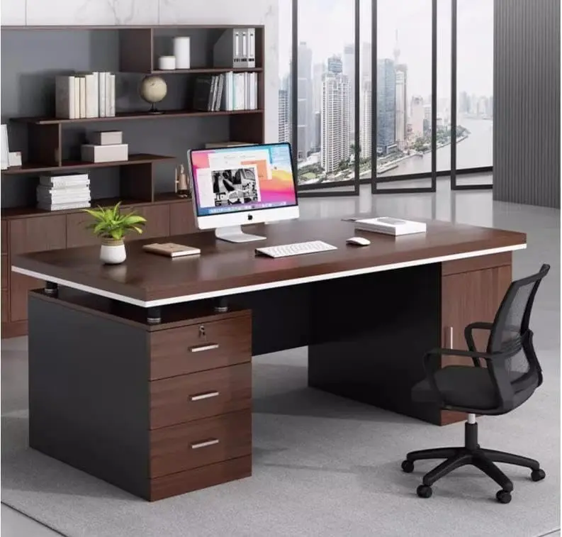 مكتب تنفيذي مع خزانة تخزين 120x60 سم