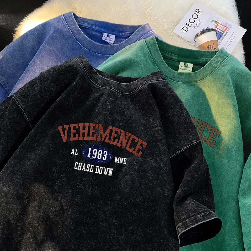 

High Street Wahed T-Shirt Men Women Top Summer New Trendy Short Sleeve Letter Printing T-shirt Casual Male Tee Shirt