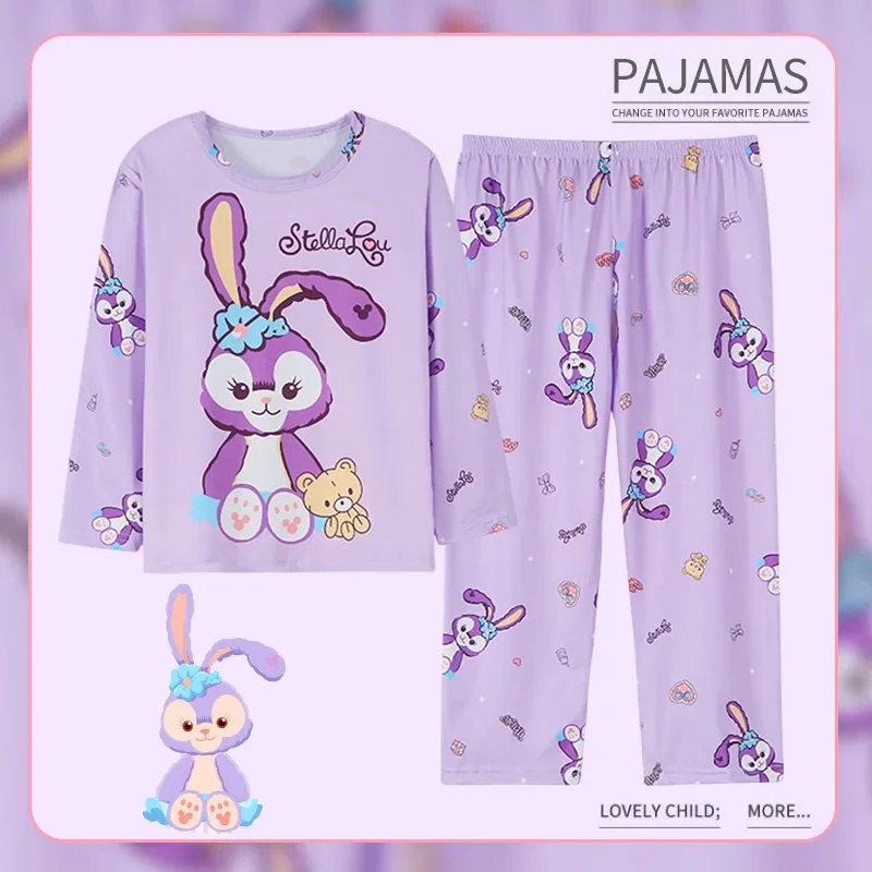 Disney Cartoon Stitch Pyjamas Set Home Kleidung Baumwolle 2 Stück Set Frühling Pyjamas Anzug Paare Nachtwäsche Kinder Pyjamas Pyjamas