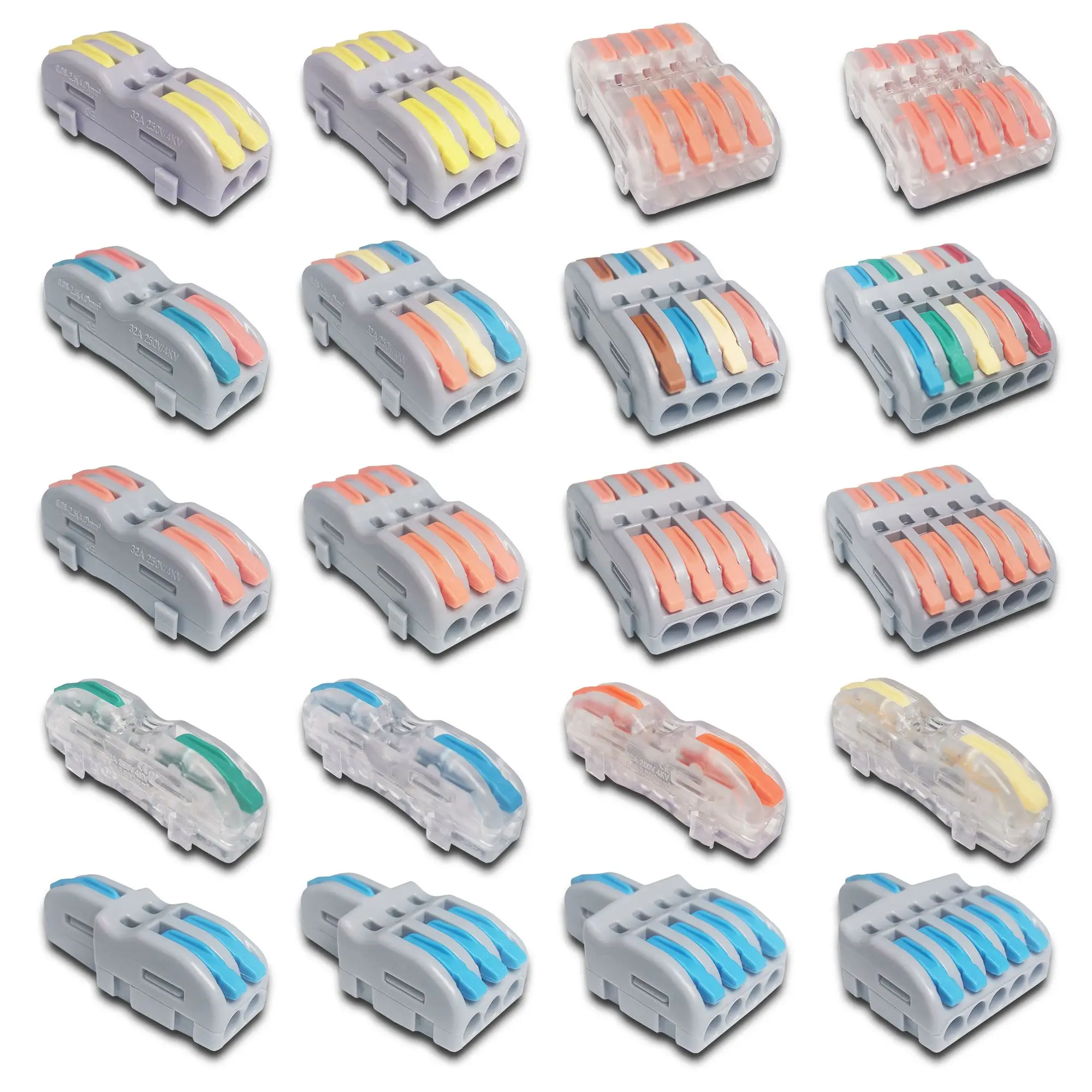 Mini Fast Wire Cable Connectors Universal Compact Conductor Spring Splicing Wiring Connector Push-in Terminal Block P421 F12