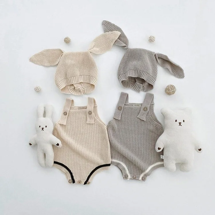 3 Stück Frühling und Herbst bequeme Baby pullover Neugeborene wind dichte Baby pullover Overall Strickjacke Jacke Hut Baby Mädchen Outfit Set – Detail 4