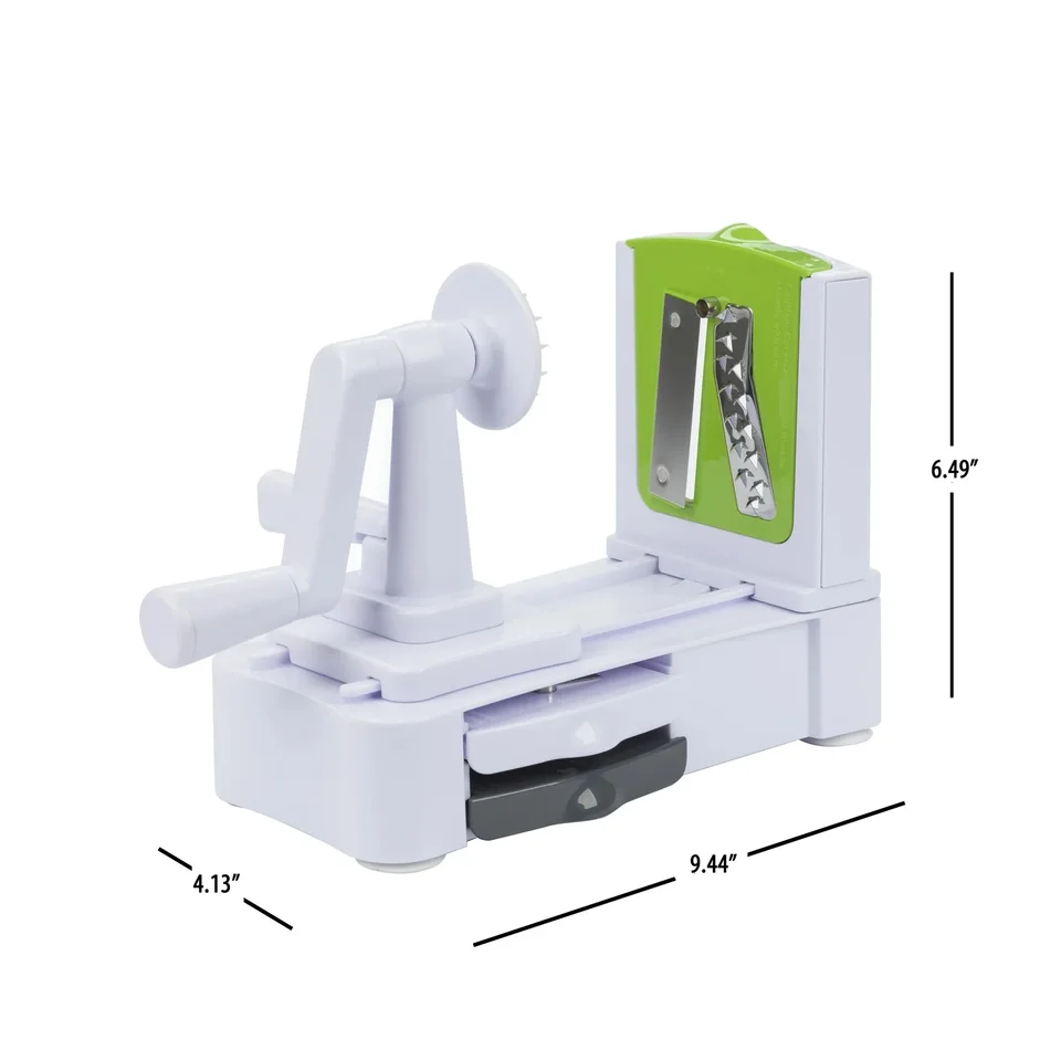 Deluxe Spiral Vegetable Cutter with Stainless Steel Blades