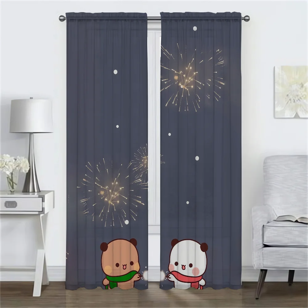 Bubu and Dudu Elegant Room Curtains for Living Room Blackout Curtains 2 Pieces Halloween Decoration Partition Shades Curtain 2
