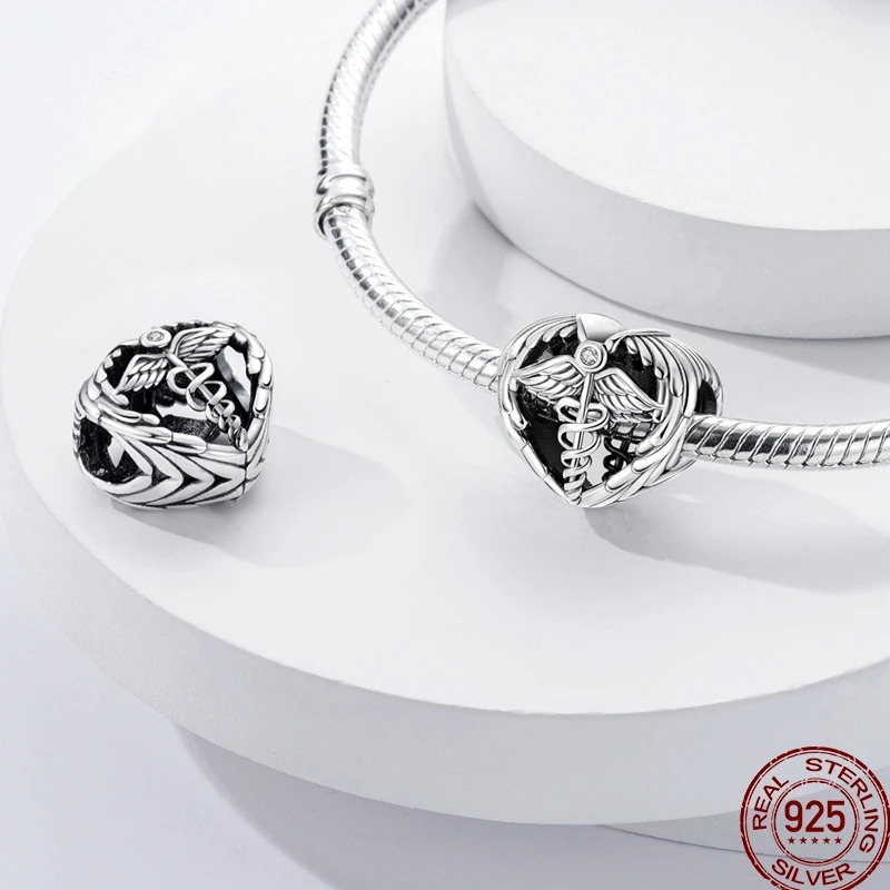 925 Sterling Silver Emotional Heart-Shaped Design Charm Beaded Beads For 3MM Original Bracelet Diy