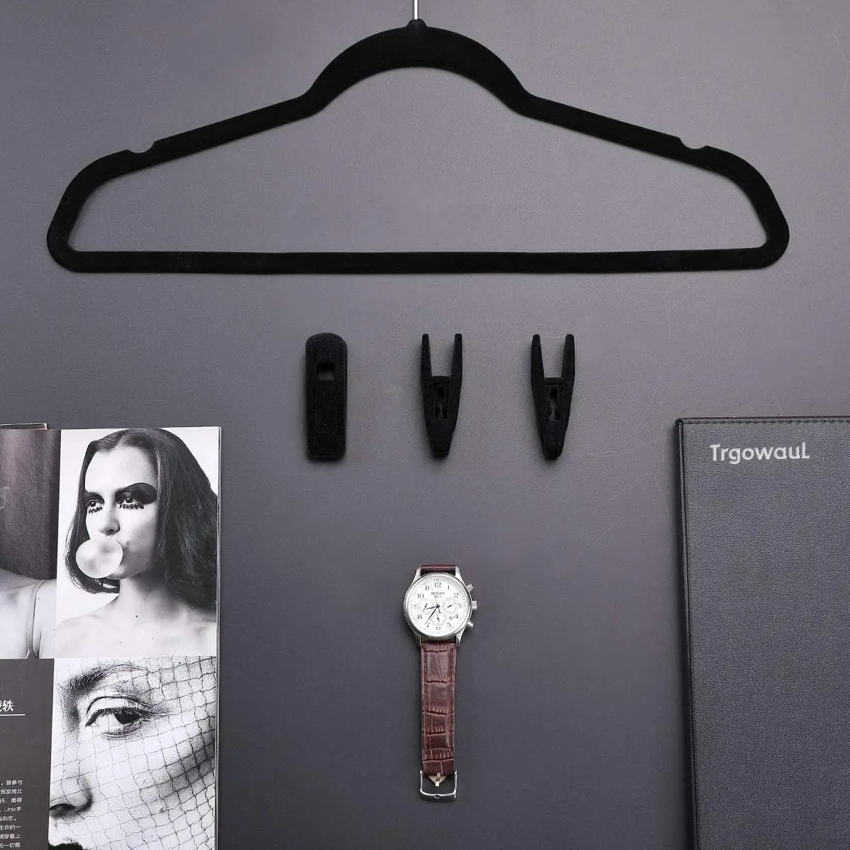 Velvet Hangers Clips Pants Hangers Velvet Clips Strong Finger Clips Perfect for Thin Garment Clips 20pcs Set