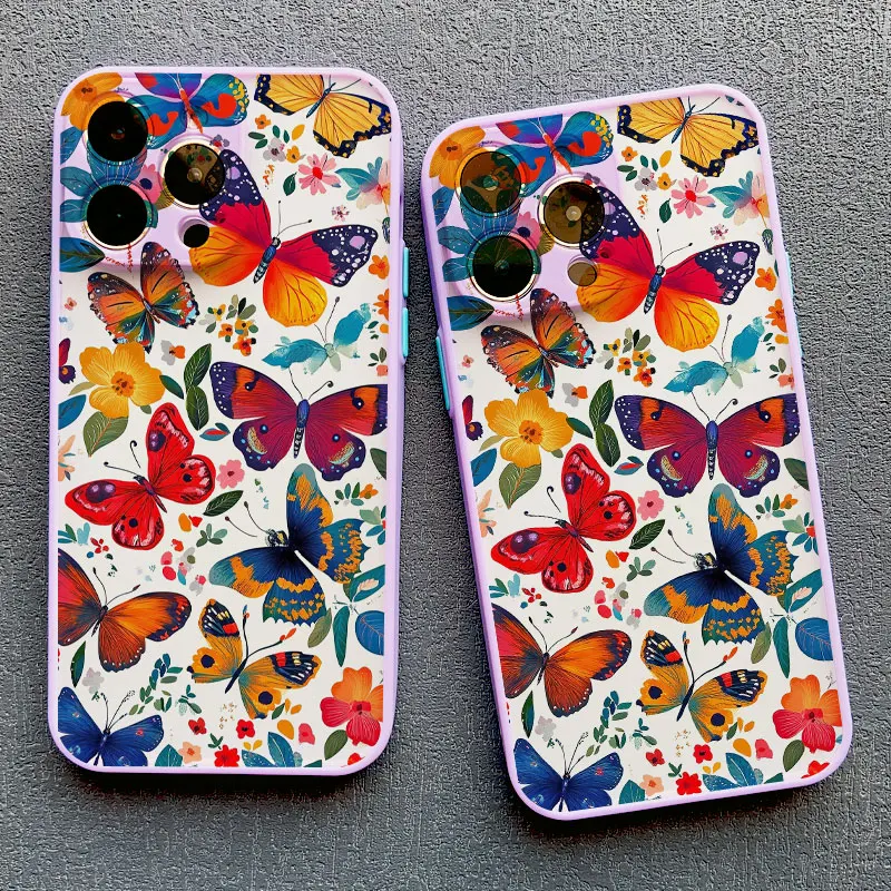 Elegant Purple Butterflies Shockproof Phone Case Cover