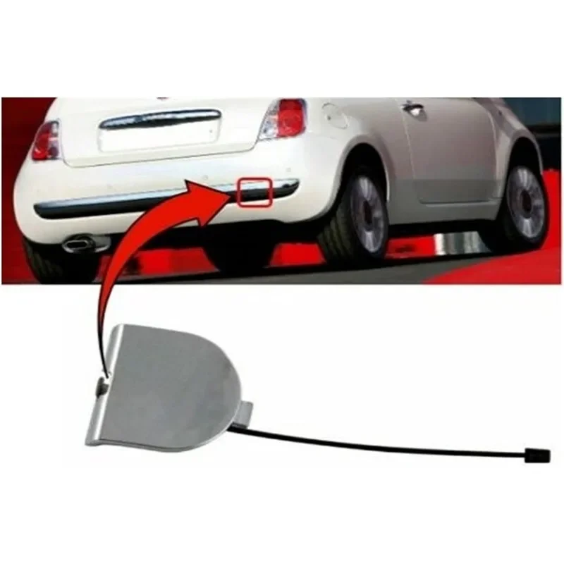 Car Rear Bumper Cover Full Chrome Traction Towing Eye Cover Cap Fiat 500 2007-2012