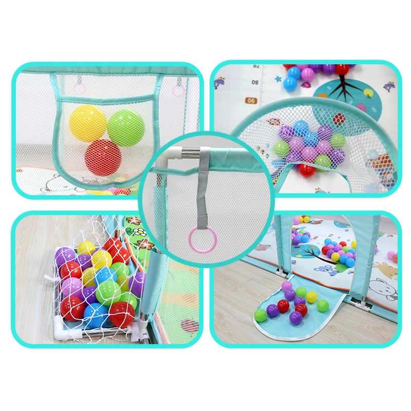 Security Zone Baby Playpen For Children Indoor Newborn Toddler Safety Barrier Fence Kids Game Playground With Basketball Frame