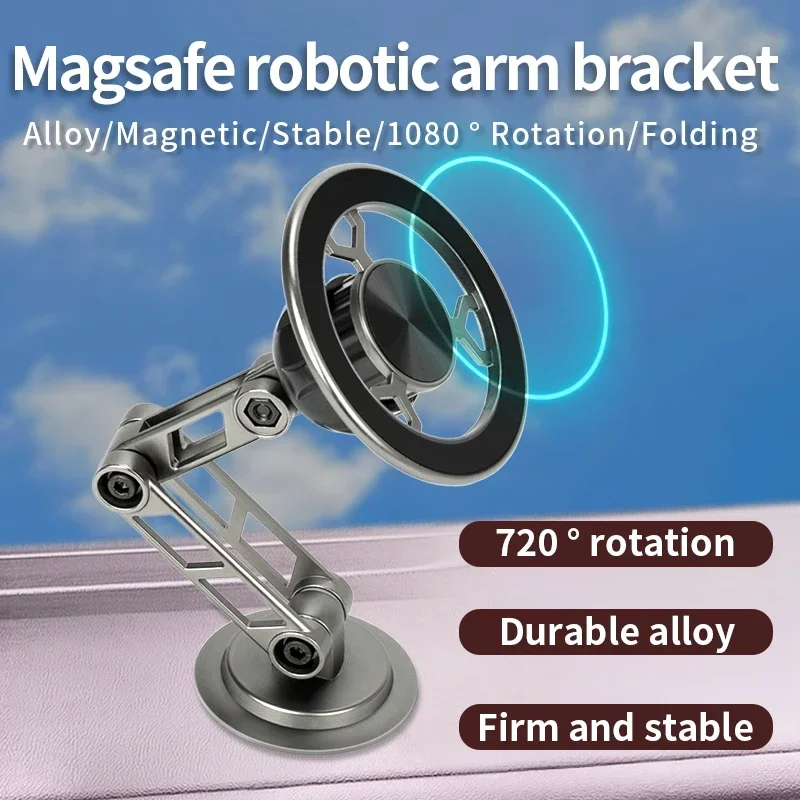 Asengry Universal Magnetic Car Phone Holder 360 Rotation Foldable in Car Stand For Iphone 16 15 14 13 12 Pro Max Samsung Xiaomi